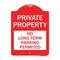 Signmission Private Property-No Long-Term Parking Permitted, Red & White Aluminum Sign, 18" x 24", RW-1824-23253 A-DES-RW-1824-23253 - alternate 1